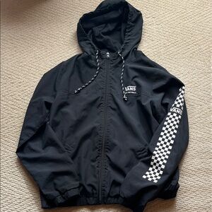 Vans Black Jacket with Checkered Sleeve